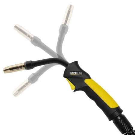 Горелка для полуавтомата БАРС MIG-15 FLEX (180 А, ⌀ 0,6-1,0 мм, 3 м, возд, аналог ERGOPLUS 15 Трафимет)