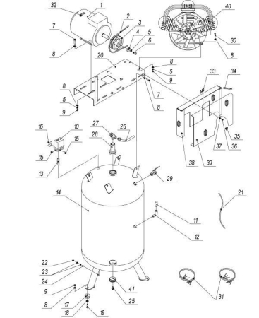 R 3101.00.00.301 Переходник 1/4"Mх3/8"F (аналог 4151600001) для 270lb75В