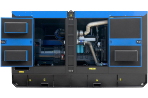 Дизельный генератор ТСС ЭД-250-Т400 с АВР в шумозащитном кожухе на прицепе 025293 промышленный фото