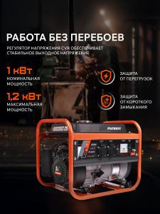 Бензиновый генератор PATRIOT GRS 1500 476102225 фото